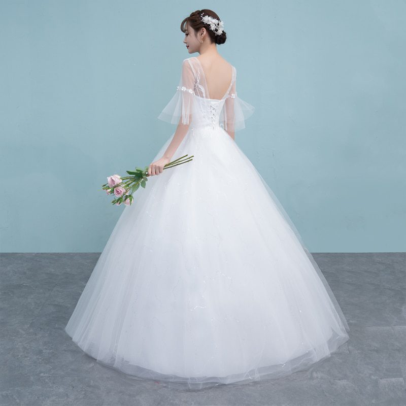 Robe De Mariee New Wedding Dresses Strapless Appliques Pearls Lace Fashion Wholesale Cheap Simple Bride Dress Vestidos De Novia