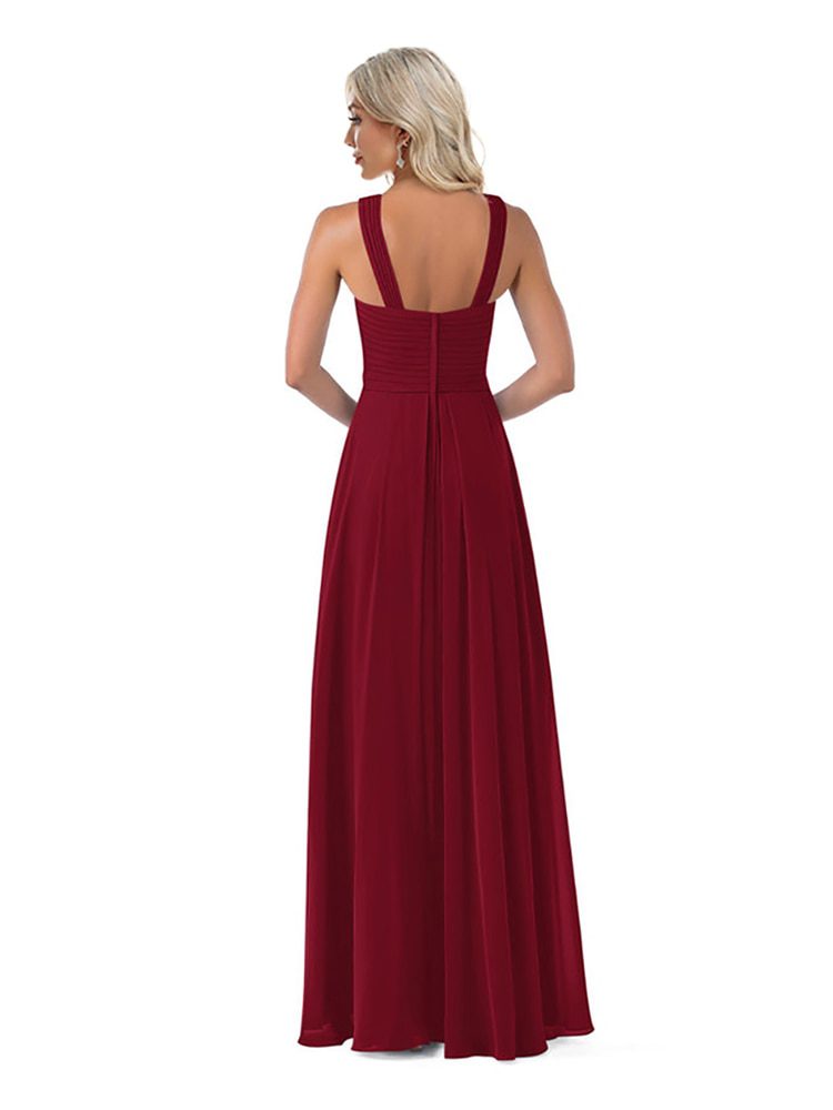 Lucyinlove Elegant Prom Chiffon Long Burgundy Red Evening Dress For Party Bridesmaid Graduation Cocktail Dresses for Women 2022