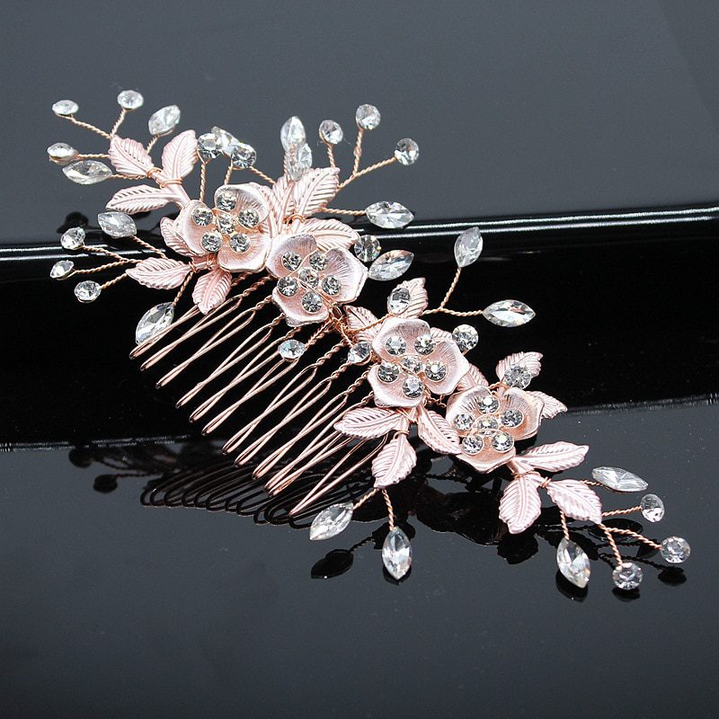 Crystal Peals Hair Combs Wedding Jewelry