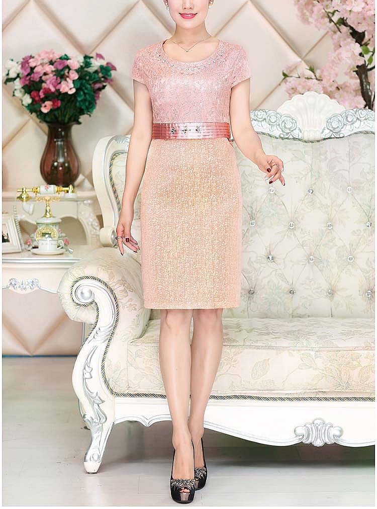 Lace Knee Length 2 Piece With Jacket Mother Of The Bride Dress