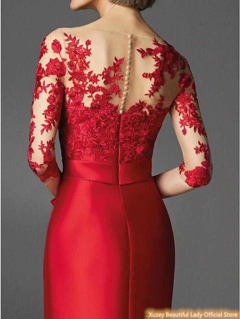 Elegant Red Lace Mother Of The Bride Dress