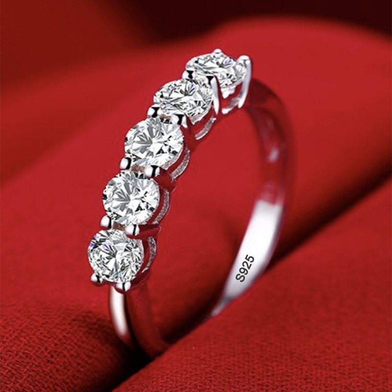 Zircon Silver Wedding Bridal Ring