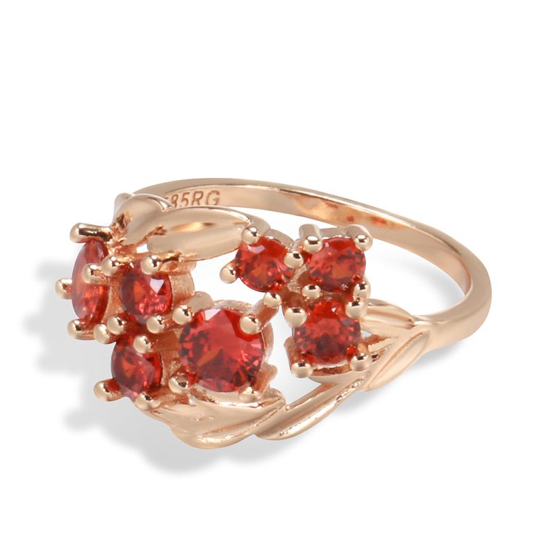 Elegant Vintage Red Shiny Natural Stone Bride Ring
