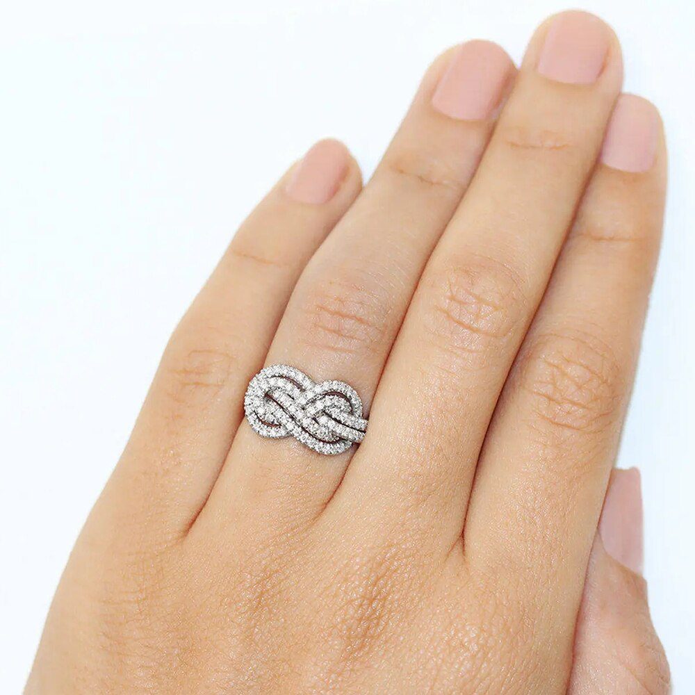 Twist Infinite Shape Crystal Cubic Zirconia Wedding Ring