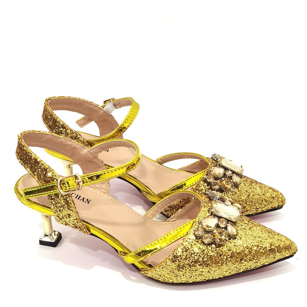 Venus Chan 2022 Nigerian Fashionable Silver Color Peep Toe Shoes Matching Bag Set For Royal Ladies Wedding Party Sandal