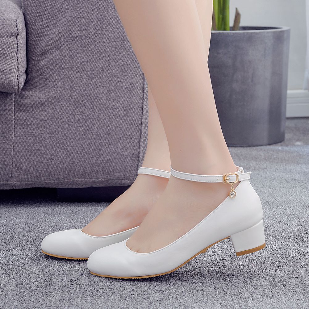 Crystal Queen White Women's High Heels Sexy Bride Party 3CM Pointed Toe Shallow Shoes Big Size 42