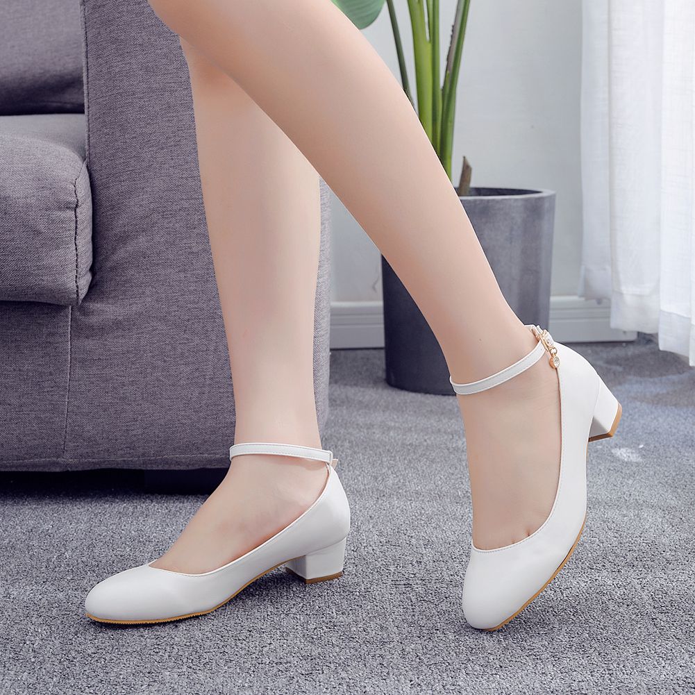 Crystal Queen White Women's High Heels Sexy Bride Party 3CM Pointed Toe Shallow Shoes Big Size 42