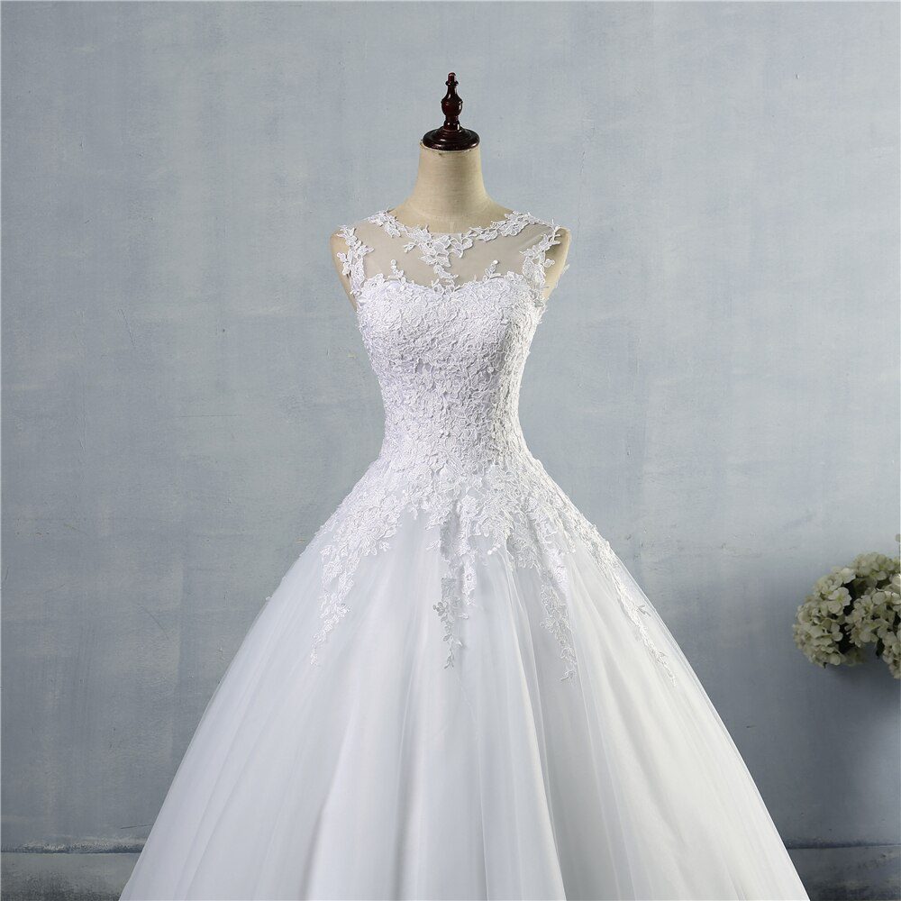 ZJ9036 Lace Up Back White Ivory Gown Croset Wedding Dresses 2019 for bride plus size maxi Vintage Customer made size 2-26W