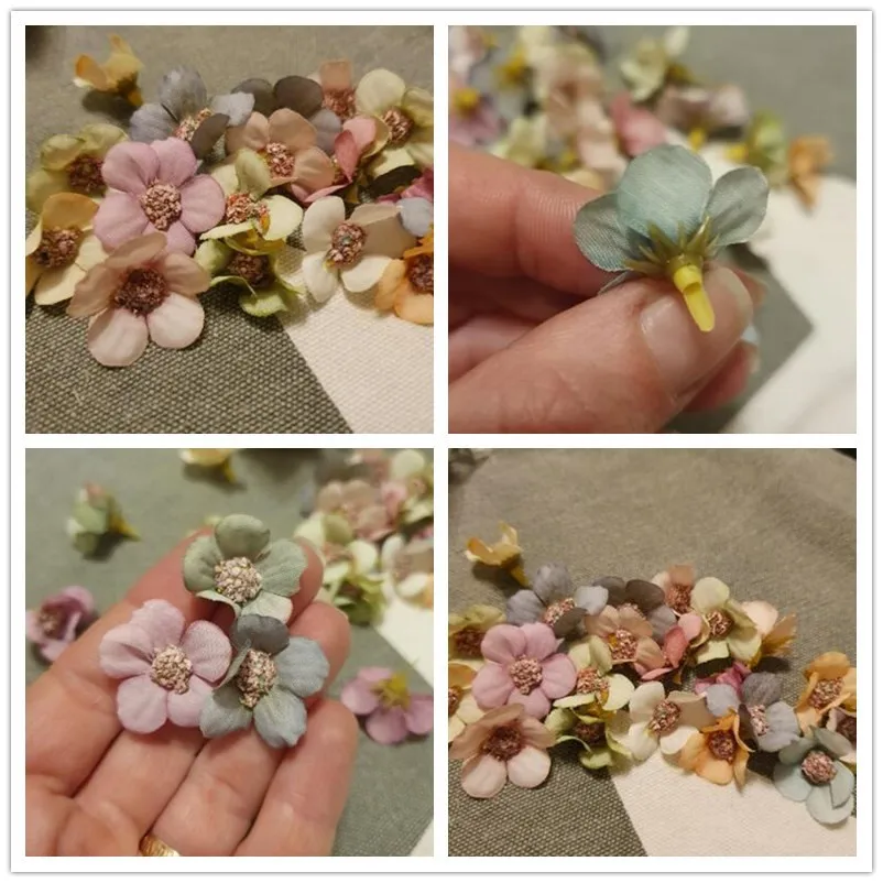 50/100pcs Multicolor Daisy Head Mini Silk Artificial Flower For Wedding