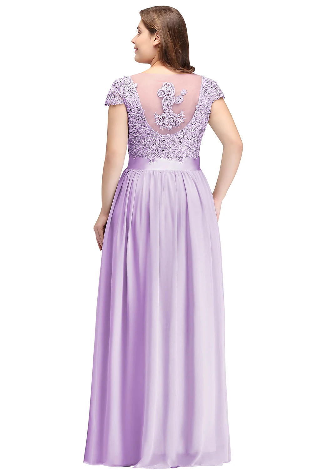 Elegant Beading Pearls Bodice Chiffon V Neck A Line Long Bridesmaid Dress