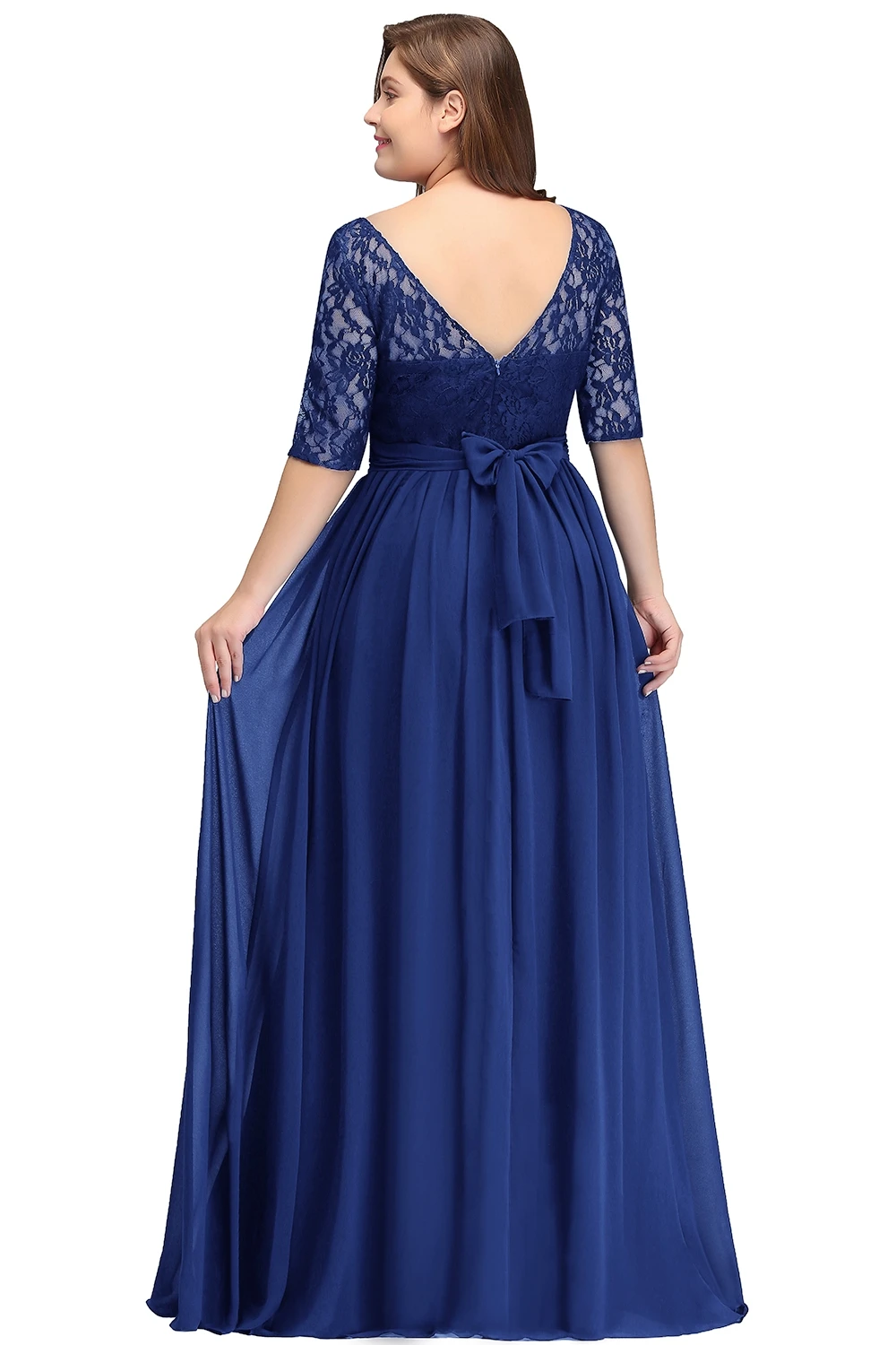 Elegant Lace Chiffon Long Bridesmaid Dress