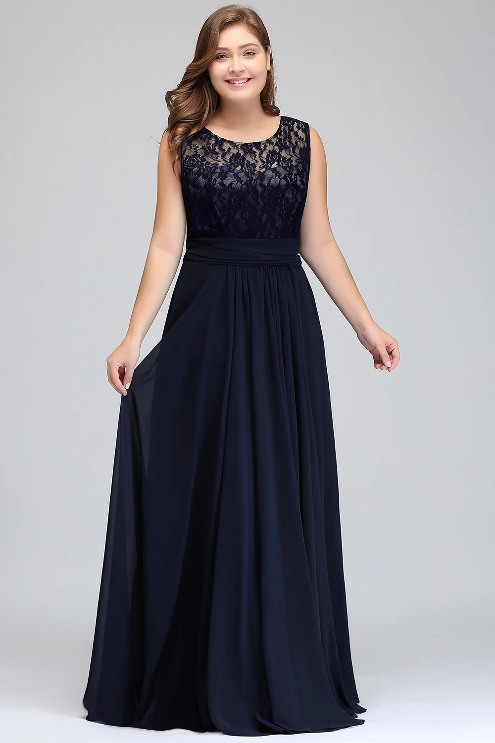 Elegant Long V-Back Sleeveless A-Line Bridesmaid Dress