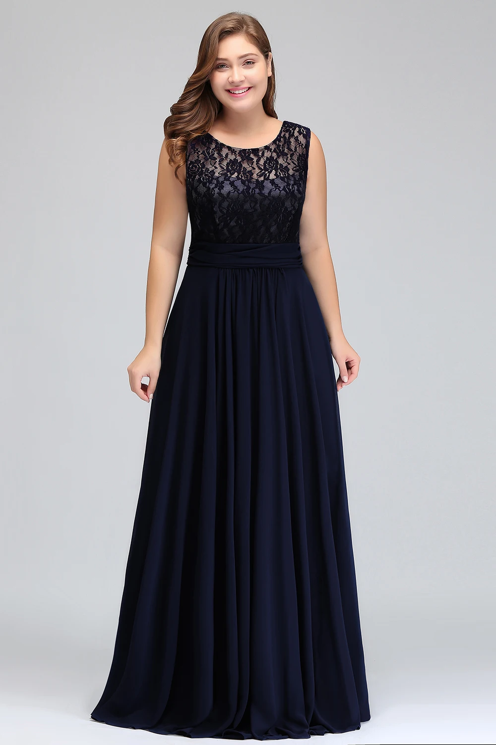 Elegant Long V-Back Sleeveless A-Line Bridesmaid Dress