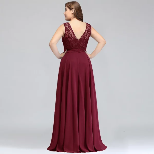 Elegant Long V-Back Sleeveless A-Line Bridesmaid Dress