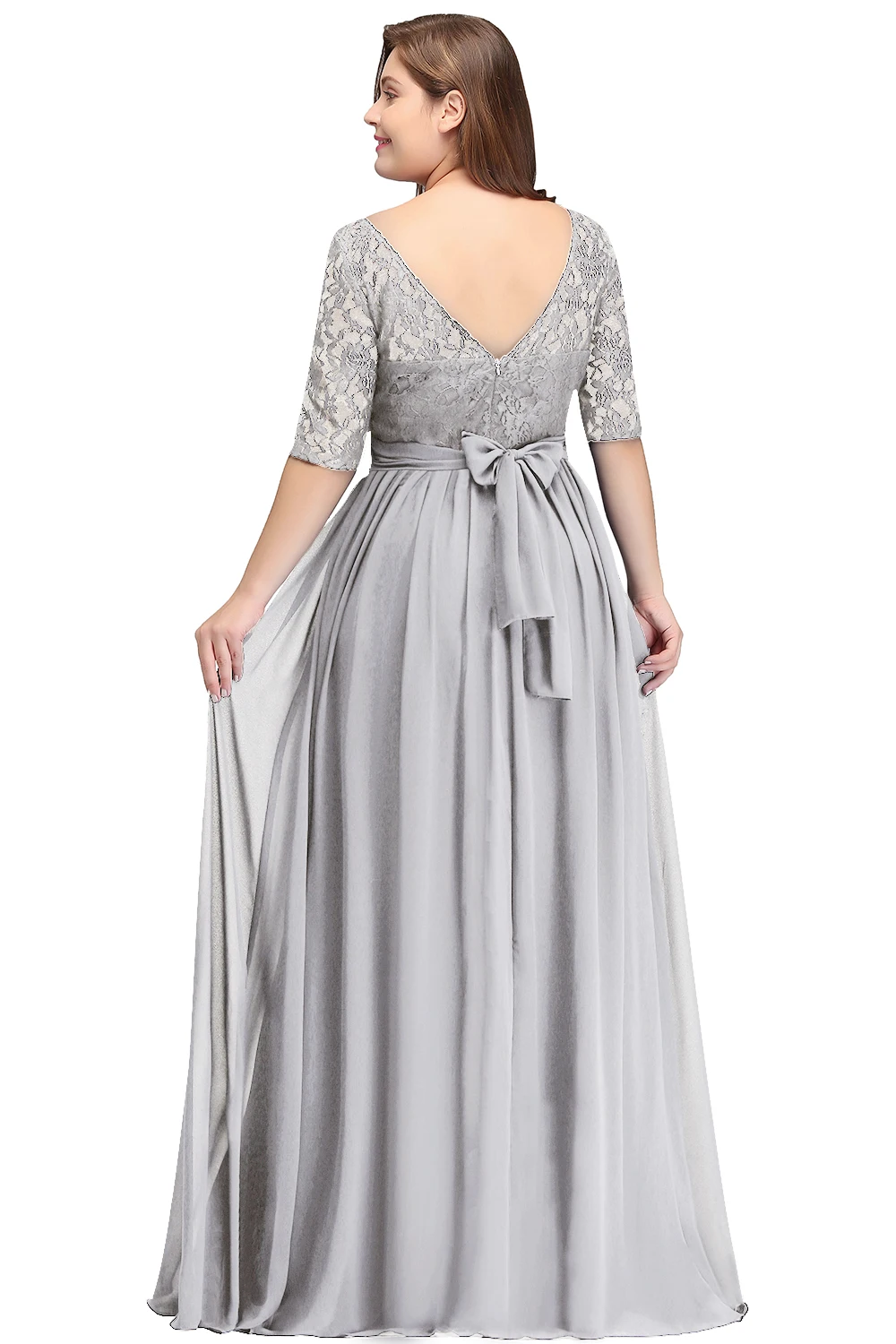 Elegant Long V-Back Sleeveless A-Line Bridesmaid Dress