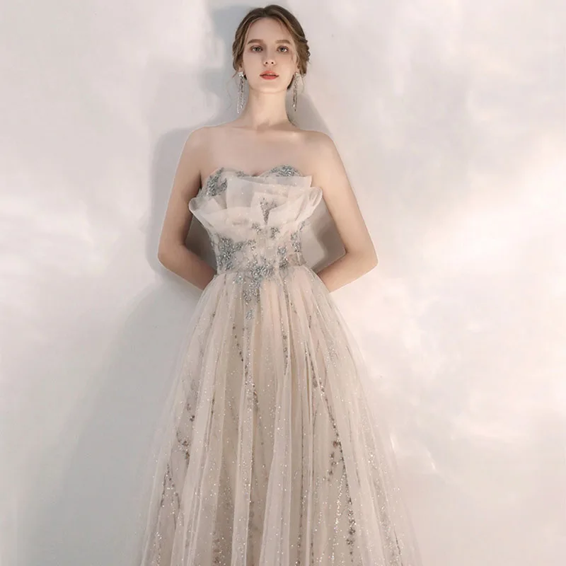 Elegant Chest Long Slimming Evening Bridesmaid Dress
