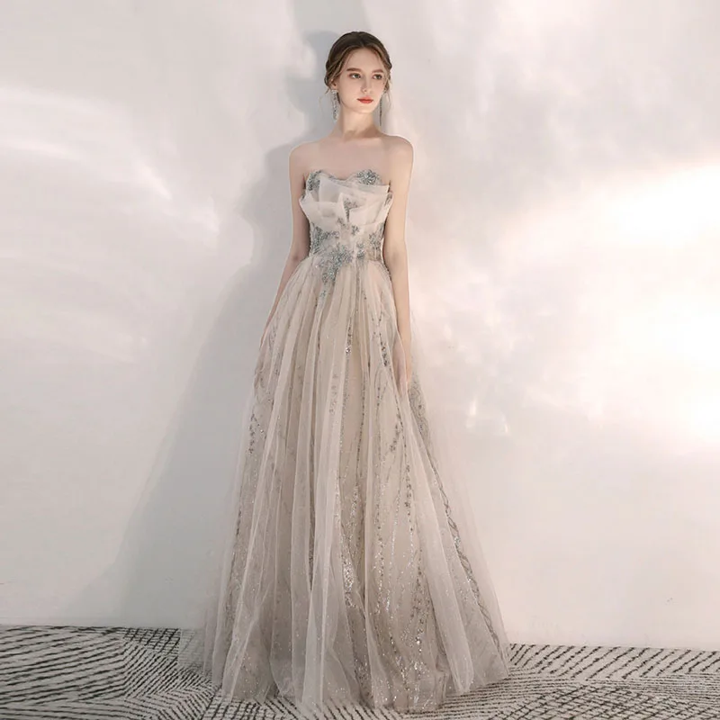 Elegant Chest Long Slimming Evening Bridesmaid Dress