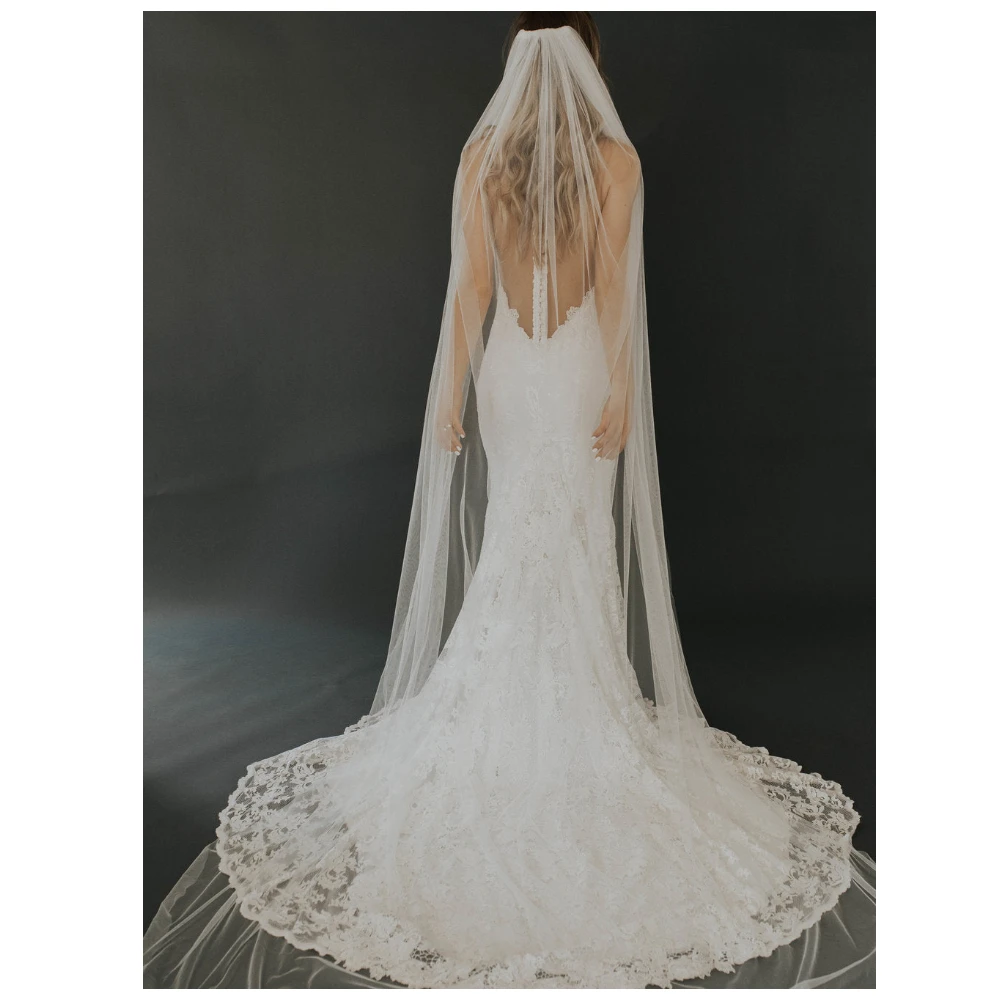Classic Soft Wedding Long Veil With Comb