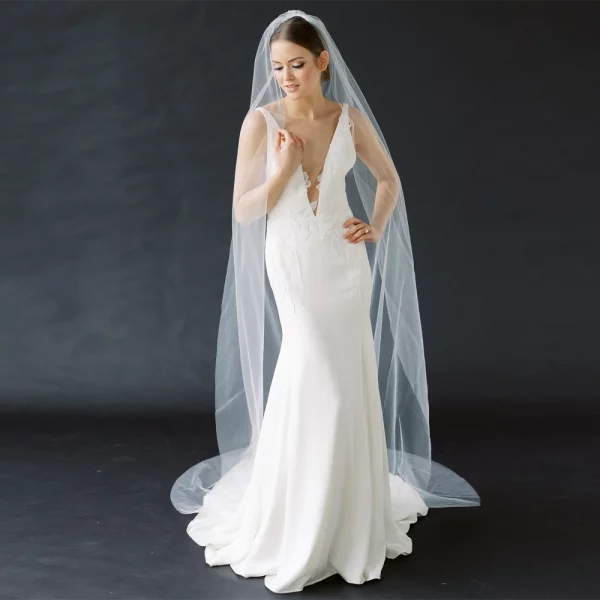 Classic Soft Wedding Long Veil With Comb