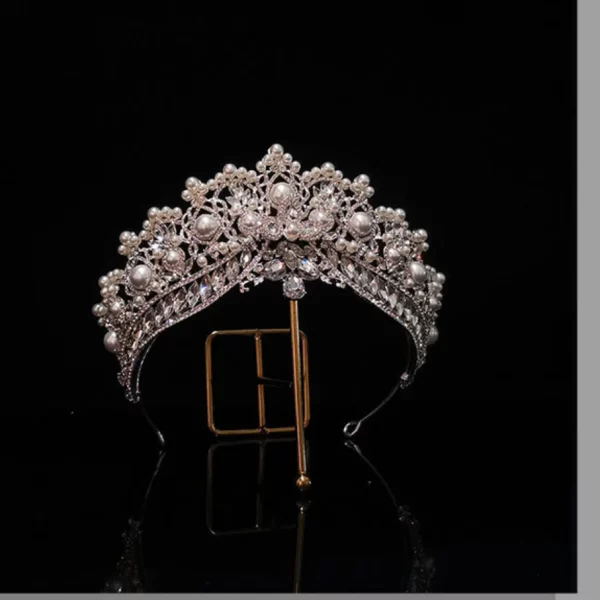 Crystal Pearl Bridal Tiara Hair Jewelry