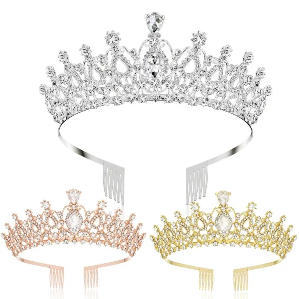 Retro Elegant Princess Baroque Vintage Rhinestone Tiara Crown Wedding Hair Accessories