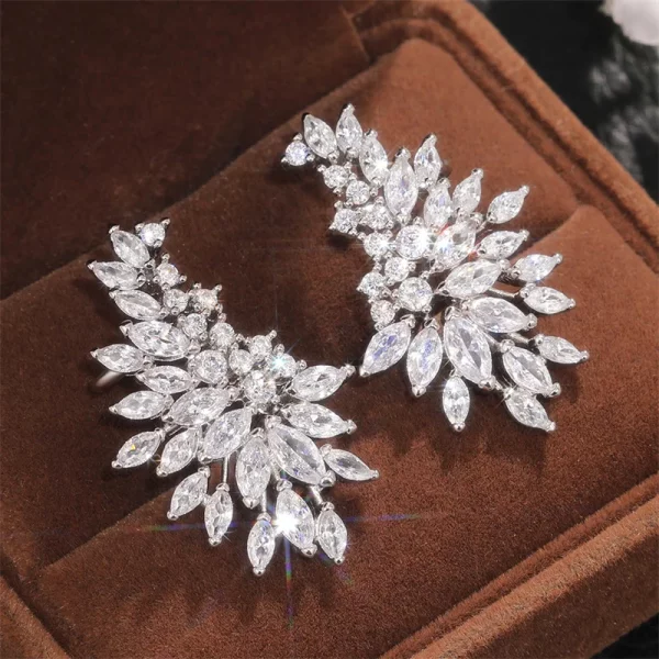 Sparkling Cubic Zirconia Stud Earrings Wedding Jewelry