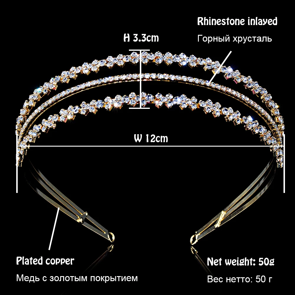 Crystal Rhinestone Hairband Fairy Tiara Crown For Wedding