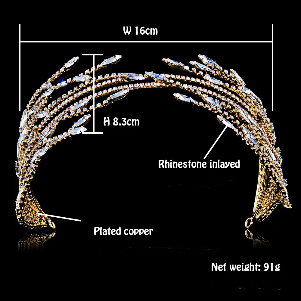 Crystal Rhinestone Hairband Fairy Tiara Crown For Wedding