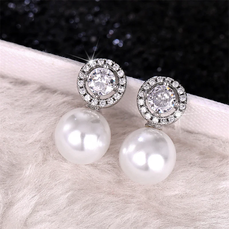 Sweet Pearl Earrings Wedding Party Jewelry