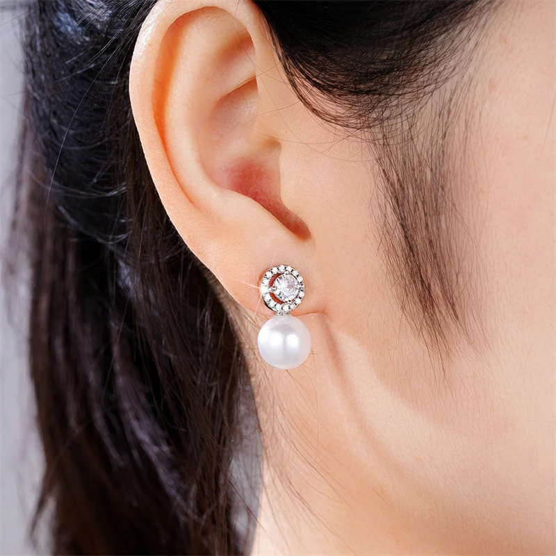 Sweet Pearl Earrings Wedding Party Jewelry