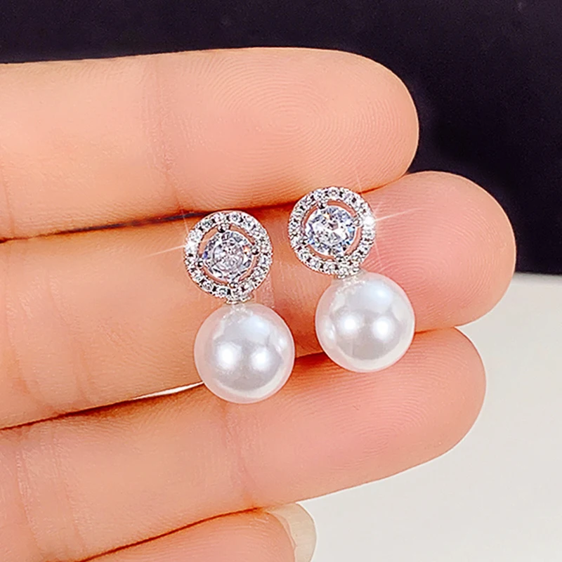 Sweet Pearl Earrings Wedding Party Jewelry