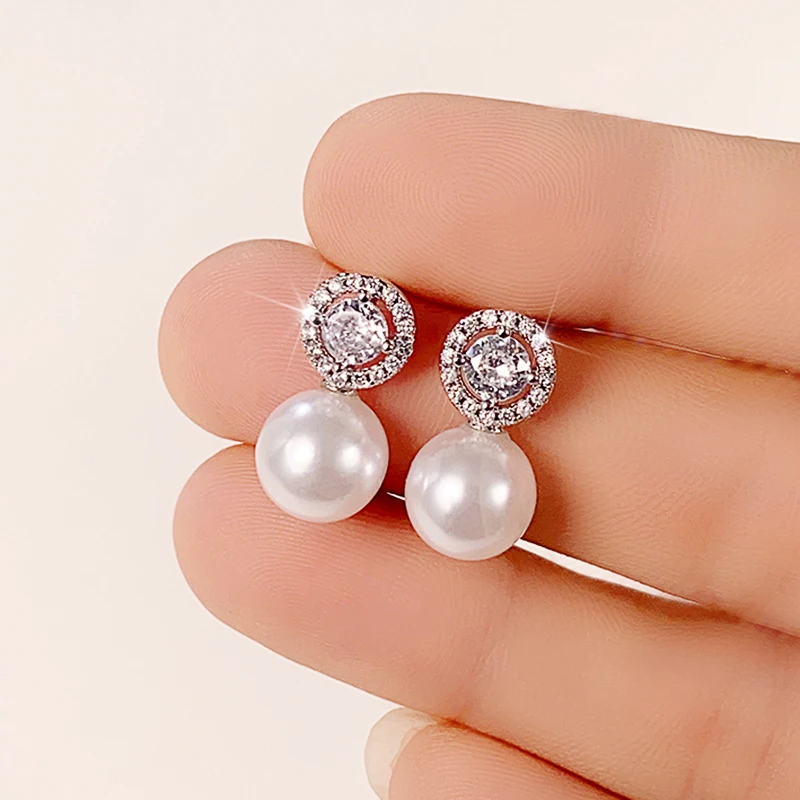 Sweet Pearl Earrings Wedding Party Jewelry