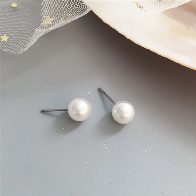 Cute Pearl Stud Earrings Wedding Engagement Jewelry