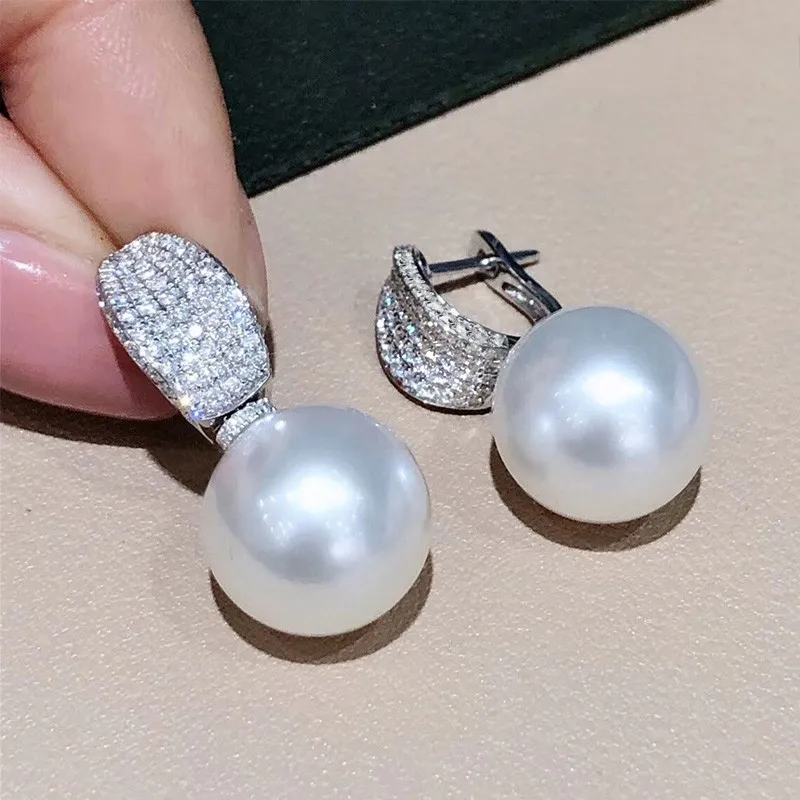 Pearl Silver Elegant Earrings Wedding Jewelry