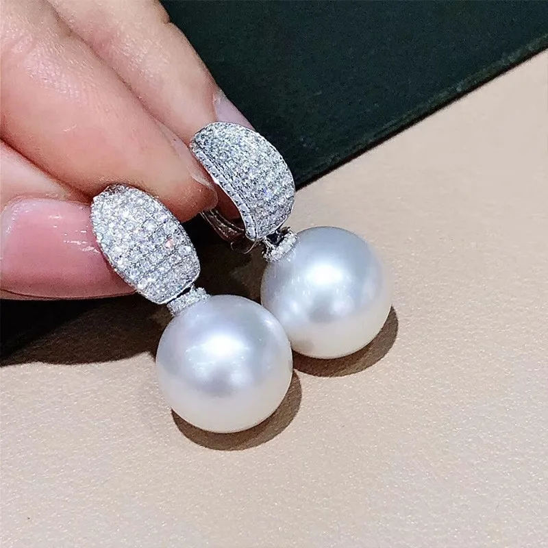 Pearl Silver Elegant Earrings Wedding Jewelry