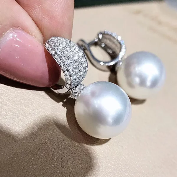 Pearl Silver Elegant Earrings Wedding Jewelry