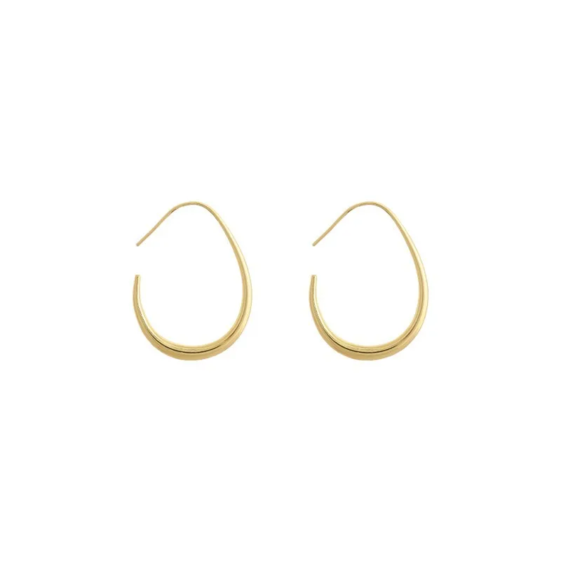 Needle Geometric Oval Hoop Earrings Wedding Jewelry