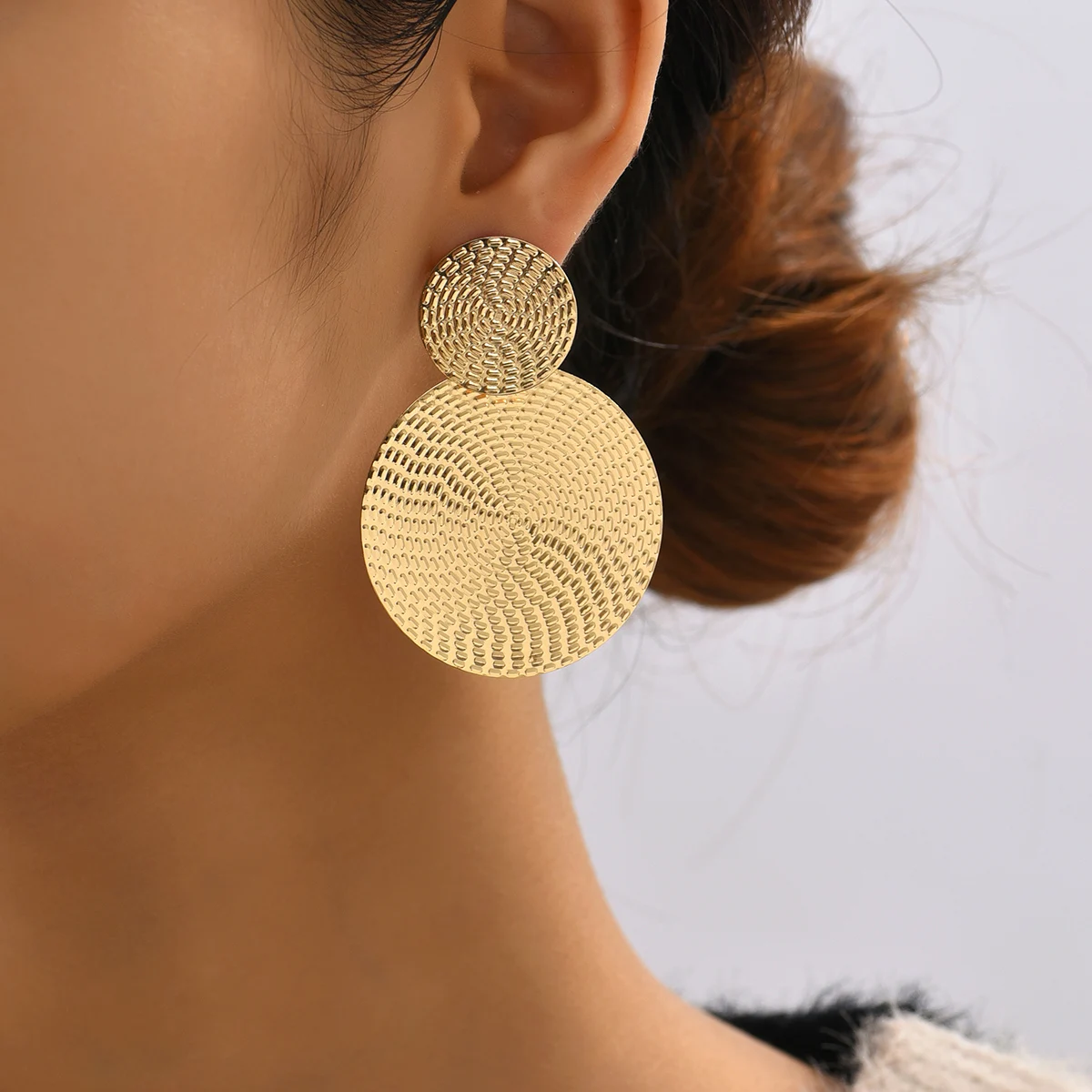 Bohemia Geometric Metal Round Earrings Wedding Jewelry