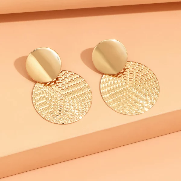 Bohemia Geometric Metal Round Earrings Wedding Jewelry