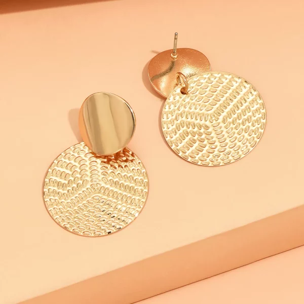 Bohemia Geometric Metal Round Earrings Wedding Jewelry
