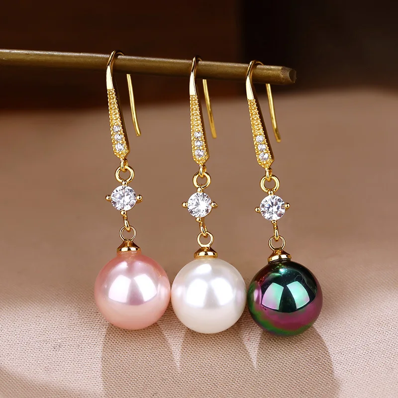 Zircon Pearl Dangle Earrings Bridal Engagement Wedding Party Jewelry