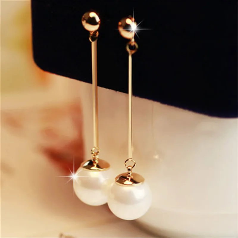 Long Tassel Pearl Drop Earrings Wedding Jewelry