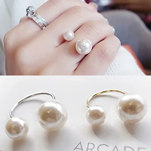 Pearl Adjustable Wedding Engagement Ring