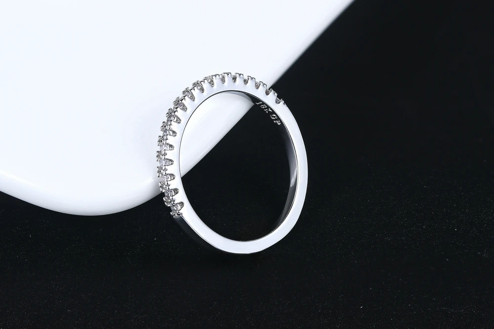 Love Cute Crystal Silver Dainty Wedding Engagement Ring