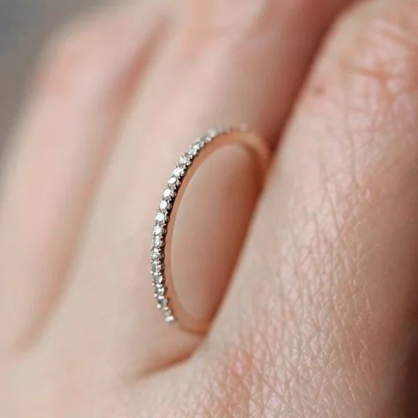 Love Cute Crystal Silver Dainty Wedding Engagement Ring