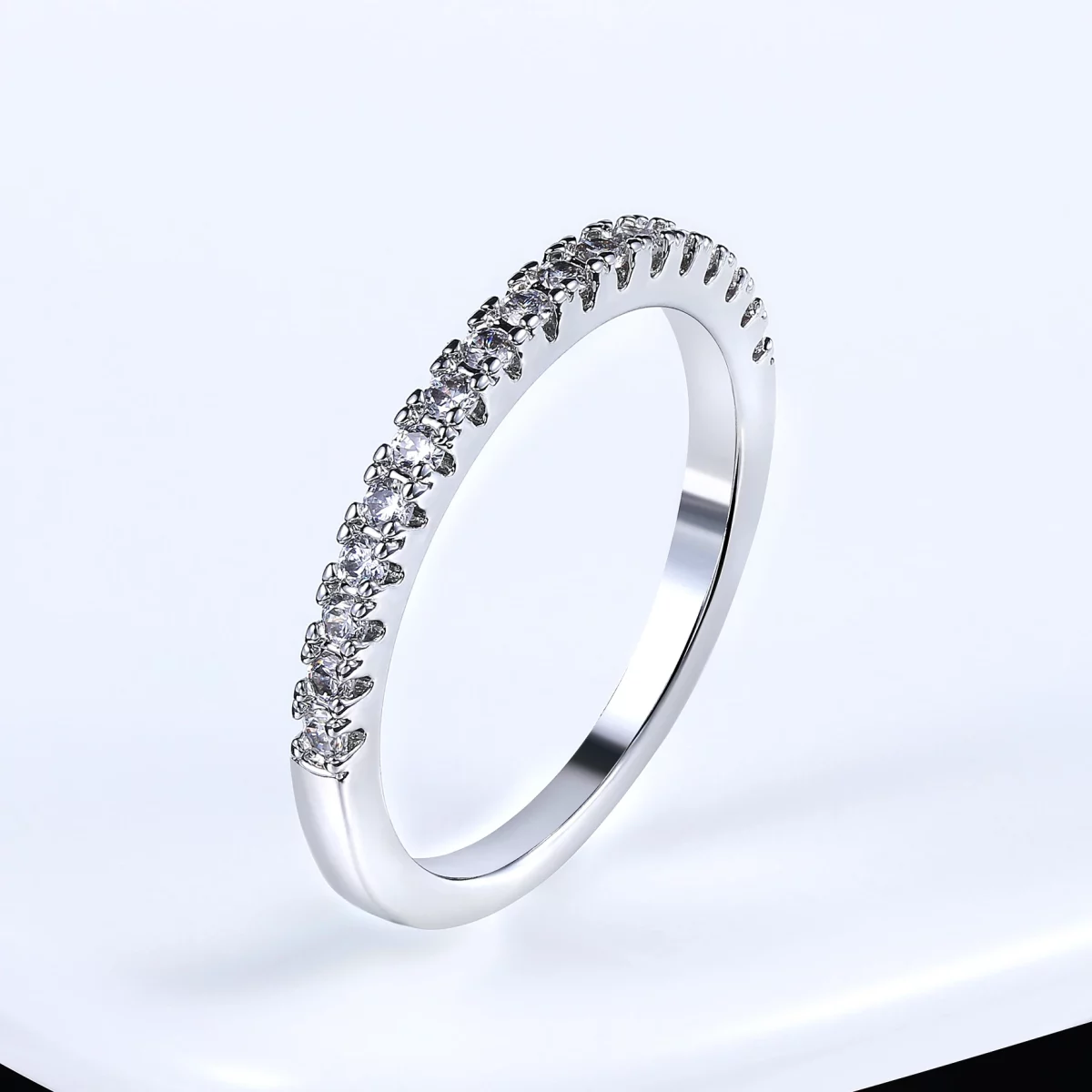 Love Cute Crystal Silver Dainty Wedding Engagement Ring