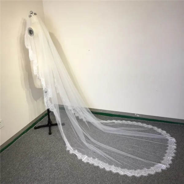 1.5M/3M Eyelash Lace Long High-End Bridal Veil