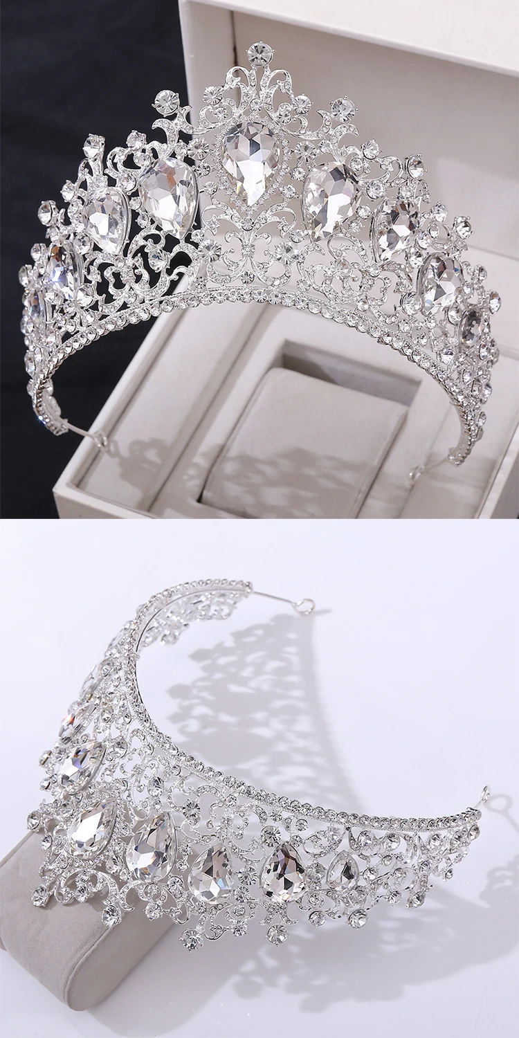 Baroque Rhinestone Headband Crown Wedding Hair Accessories