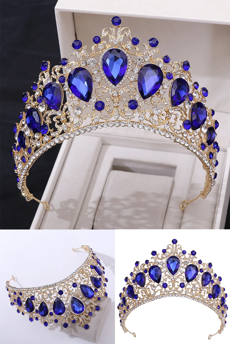 Baroque Rhinestone Headband Crown Wedding Hair Accessories