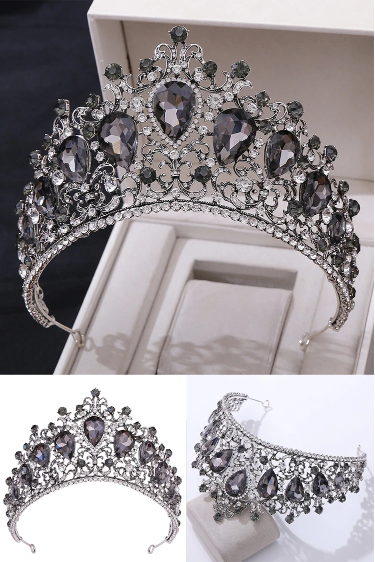 Baroque Rhinestone Headband Crown Wedding Hair Accessories